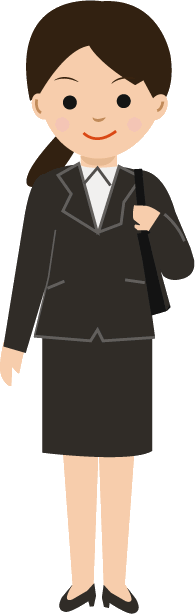就職活動をする女性のイラスト