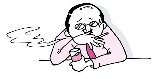 バーで哀愁を漂わせるおっさん（ピンクver）