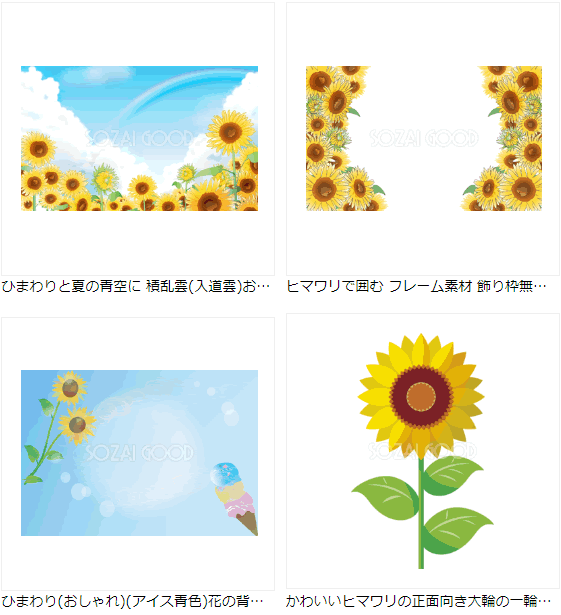 ひまわりの背景、フレーム
